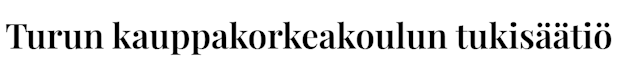Turun kauppakorkeakoulun tukisäätiö logo. Linkki vie säätiön kotisivulle